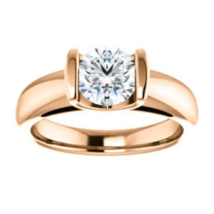 CZ Wedding Set, featuring The Liza Bella engagement ring (Customizable Round Cut Cathedral Bar-set Solitaire) - Image 11