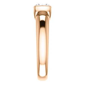 CZ Wedding Set, featuring The Liza Bella engagement ring (Customizable Round Cut Cathedral Bar-set Solitaire) - Image 12