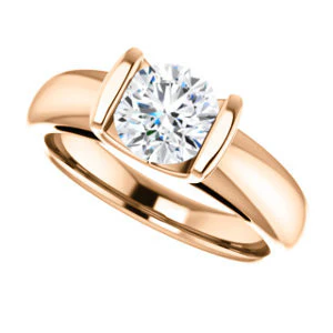 CZ Wedding Set, featuring The Liza Bella engagement ring (Customizable Round Cut Cathedral Bar-set Solitaire) - Image 13