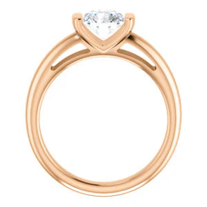 CZ Wedding Set, featuring The Liza Bella engagement ring (Customizable Round Cut Cathedral Bar-set Solitaire) - Image 3