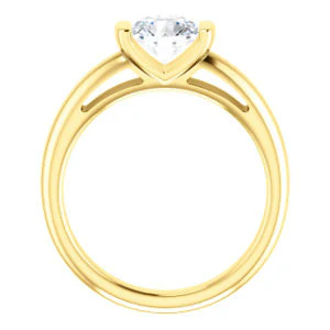 CZ Wedding Set, featuring The Liza Bella engagement ring (Customizable Round Cut Cathedral Bar-set Solitaire) - Image 5