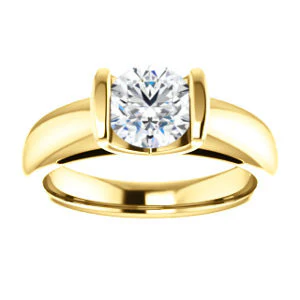 CZ Wedding Set, featuring The Liza Bella engagement ring (Customizable Round Cut Cathedral Bar-set Solitaire) - Image 7