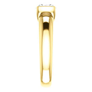 CZ Wedding Set, featuring The Liza Bella engagement ring (Customizable Round Cut Cathedral Bar-set Solitaire) - Image 8