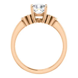 CZ Wedding Set, featuring The Luzella engagement ring (Customizable 5-stone Design with Cushion Cut Center and Round Bezel Accents) - Image 5