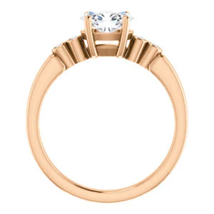 CZ Wedding Set, featuring The Luzella engagement ring (Customizable 5-stone Design with Oval Cut Center and Round Bezel Accents) - Image 3