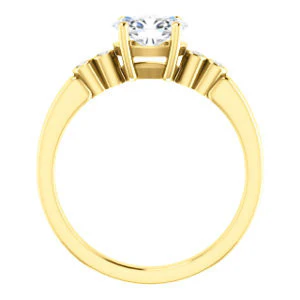 CZ Wedding Set, featuring The Luzella engagement ring (Customizable 5-stone Design with Oval Cut Center and Round Bezel Accents) - Image 5