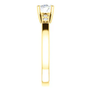 CZ Wedding Set, featuring The Luzella engagement ring (Customizable 5-stone Design with Oval Cut Center and Round Bezel Accents) - Image 8