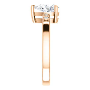 CZ Wedding Set, featuring The Luzella engagement ring (Customizable 5-stone Design with Pear Cut Center and Round Bezel Accents) - Image 12