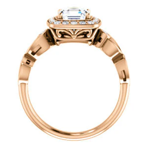 CZ Wedding Set, featuring The Madison engagement ring (Customizable Asscher Cut Design with Halo and Bezel-Accented Infinity-inspired Split Band) - Image 3