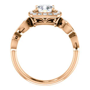 CZ Wedding Set, featuring The Madison engagement ring (Customizable Cushion Cut Design with Halo and Bezel-Accented Infinity-inspired Split Band) - Image 5