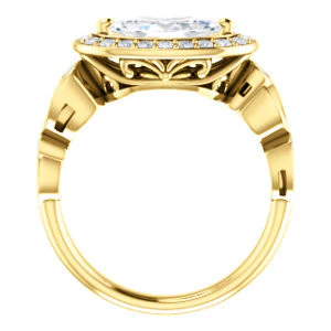 CZ Wedding Set, featuring The Madison engagement ring (Customizable Marquise Cut Design with Halo and Bezel-Accented Infinity-inspired Split Band) - Image 3