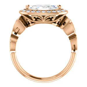 CZ Wedding Set, featuring The Madison engagement ring (Customizable Marquise Cut Design with Halo and Bezel-Accented Infinity-inspired Split Band) - Image 5