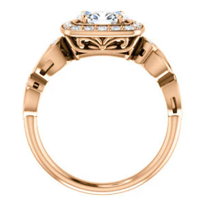 CZ Wedding Set, featuring The Madison engagement ring (Customizable Oval Cut Design with Halo and Bezel-Accented Infinity-inspired Split Band) - Image 3