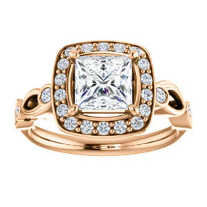 CZ Wedding Set, featuring The Madison engagement ring (Customizable Princess Cut Design with Halo and Bezel-Accented Infinity-inspired Split Band) - Image 11
