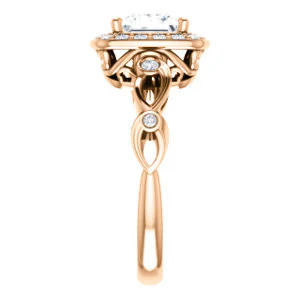 CZ Wedding Set, featuring The Madison engagement ring (Customizable Princess Cut Design with Halo and Bezel-Accented Infinity-inspired Split Band) - Image 12