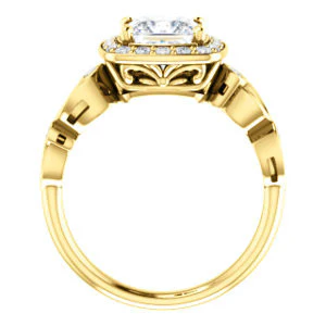 CZ Wedding Set, featuring The Madison engagement ring (Customizable Princess Cut Design with Halo and Bezel-Accented Infinity-inspired Split Band) - Image 3