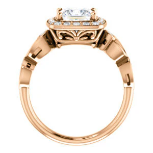 CZ Wedding Set, featuring The Madison engagement ring (Customizable Princess Cut Design with Halo and Bezel-Accented Infinity-inspired Split Band) - Image 5