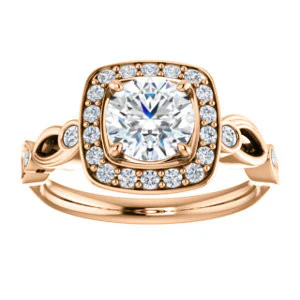 CZ Wedding Set, featuring The Madison engagement ring (Customizable Round Cut Design with Halo and Bezel-Accented Infinity-inspired Split Band) - Image 11