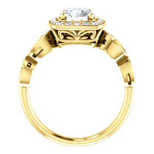 CZ Wedding Set, featuring The Madison engagement ring (Customizable Round Cut Design with Halo and Bezel-Accented Infinity-inspired Split Band) - Image 3