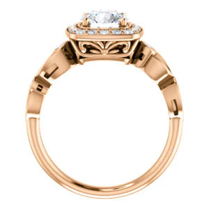 CZ Wedding Set, featuring The Madison engagement ring (Customizable Round Cut Design with Halo and Bezel-Accented Infinity-inspired Split Band) - Image 5