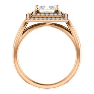 CZ Wedding Set, featuring The Magda Lesli engagement ring (Customizable Double-Halo Style Princess Cut with Curving Split Band) - Image 5