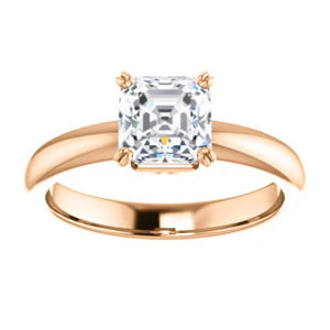 CZ Wedding Set, featuring The Marie Rosalind engagement ring (Customizable Asscher Cut Solitaire with Tooled Trellis Design) - Image 11
