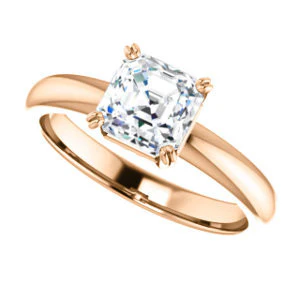 CZ Wedding Set, featuring The Marie Rosalind engagement ring (Customizable Asscher Cut Solitaire with Tooled Trellis Design) - Image 13