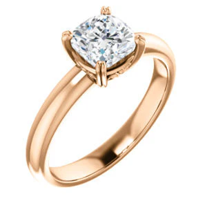 CZ Wedding Set, featuring The Marie Rosalind engagement ring (Customizable Cushion Cut Solitaire with Tooled Trellis Design) - Image 10