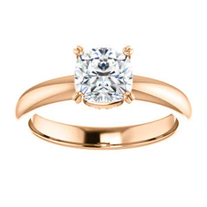 CZ Wedding Set, featuring The Marie Rosalind engagement ring (Customizable Cushion Cut Solitaire with Tooled Trellis Design) - Image 11