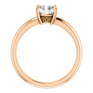 CZ Wedding Set, featuring The Marie Rosalind engagement ring (Customizable Cushion Cut Solitaire with Tooled Trellis Design) - Image 5