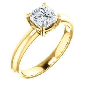 CZ Wedding Set, featuring The Marie Rosalind engagement ring (Customizable Cushion Cut Solitaire with Tooled Trellis Design) - Image 6
