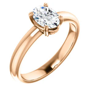 CZ Wedding Set, featuring The Marie Rosalind engagement ring (Customizable Oval Cut Solitaire with Tooled Trellis Design) - Image 10