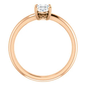 CZ Wedding Set, featuring The Marie Rosalind engagement ring (Customizable Oval Cut Solitaire with Tooled Trellis Design) - Image 5
