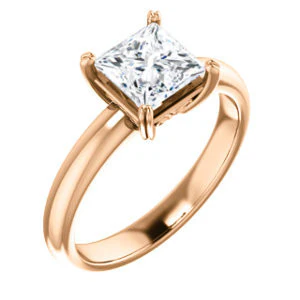 CZ Wedding Set, featuring The Marie Rosalind engagement ring (Customizable Princess Cut Solitaire with Tooled Trellis Design) - Image 10
