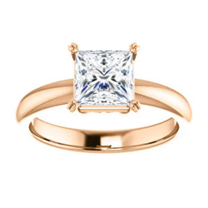 CZ Wedding Set, featuring The Marie Rosalind engagement ring (Customizable Princess Cut Solitaire with Tooled Trellis Design) - Image 11