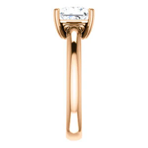 CZ Wedding Set, featuring The Marie Rosalind engagement ring (Customizable Princess Cut Solitaire with Tooled Trellis Design) - Image 12