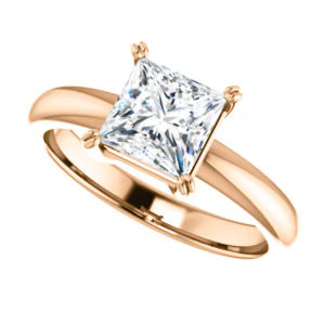 CZ Wedding Set, featuring The Marie Rosalind engagement ring (Customizable Princess Cut Solitaire with Tooled Trellis Design) - Image 13