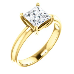 CZ Wedding Set, featuring The Marie Rosalind engagement ring (Customizable Princess Cut Solitaire with Tooled Trellis Design) - Image 6