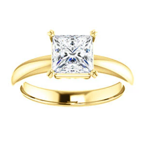CZ Wedding Set, featuring The Marie Rosalind engagement ring (Customizable Princess Cut Solitaire with Tooled Trellis Design) - Image 7