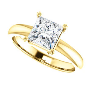 CZ Wedding Set, featuring The Marie Rosalind engagement ring (Customizable Princess Cut Solitaire with Tooled Trellis Design) - Image 9
