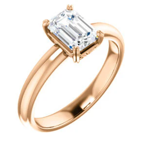 CZ Wedding Set, featuring The Marie Rosalind engagement ring (Customizable Radiant Cut Solitaire with Tooled Trellis Design) - Image 10