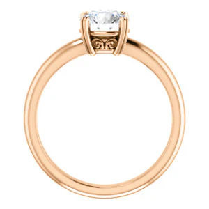 CZ Wedding Set, featuring The Marie Rosalind engagement ring (Customizable Round Cut Solitaire with Tooled Trellis Design) - Image 3