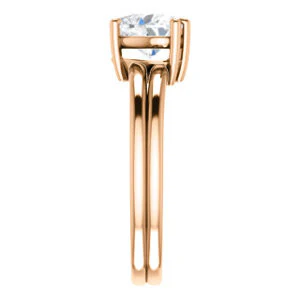 CZ Wedding Set, featuring The Marnie engagement ring (Customizable Heart Cut Solitaire with Grooved Band) - Image 12