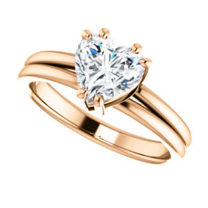 CZ Wedding Set, featuring The Marnie engagement ring (Customizable Heart Cut Solitaire with Grooved Band) - Image 13