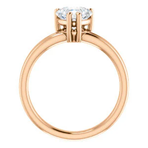 CZ Wedding Set, featuring The Marnie engagement ring (Customizable Heart Cut Solitaire with Grooved Band) - Image 3