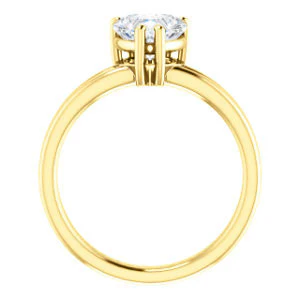 CZ Wedding Set, featuring The Marnie engagement ring (Customizable Heart Cut Solitaire with Grooved Band) - Image 5