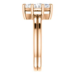 CZ Wedding Set, featuring The Marnie engagement ring (Customizable Marquise Cut Solitaire with Grooved Band) - Image 12