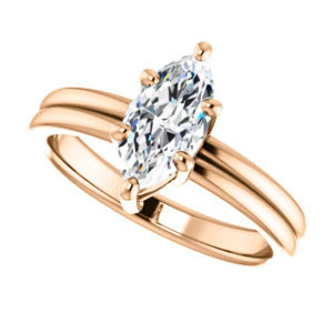 CZ Wedding Set, featuring The Marnie engagement ring (Customizable Marquise Cut Solitaire with Grooved Band) - Image 13