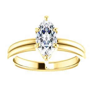 CZ Wedding Set, featuring The Marnie engagement ring (Customizable Marquise Cut Solitaire with Grooved Band) - Image 7