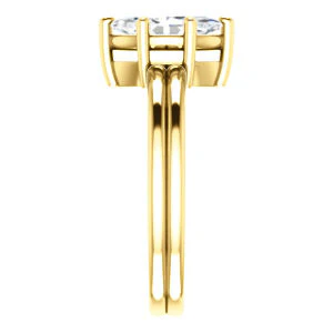 CZ Wedding Set, featuring The Marnie engagement ring (Customizable Marquise Cut Solitaire with Grooved Band) - Image 8